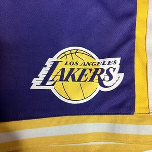Los Angeles Lakers NBA Mens X-Large‎ Elastic Waist Basketball Purple Gold Shorts